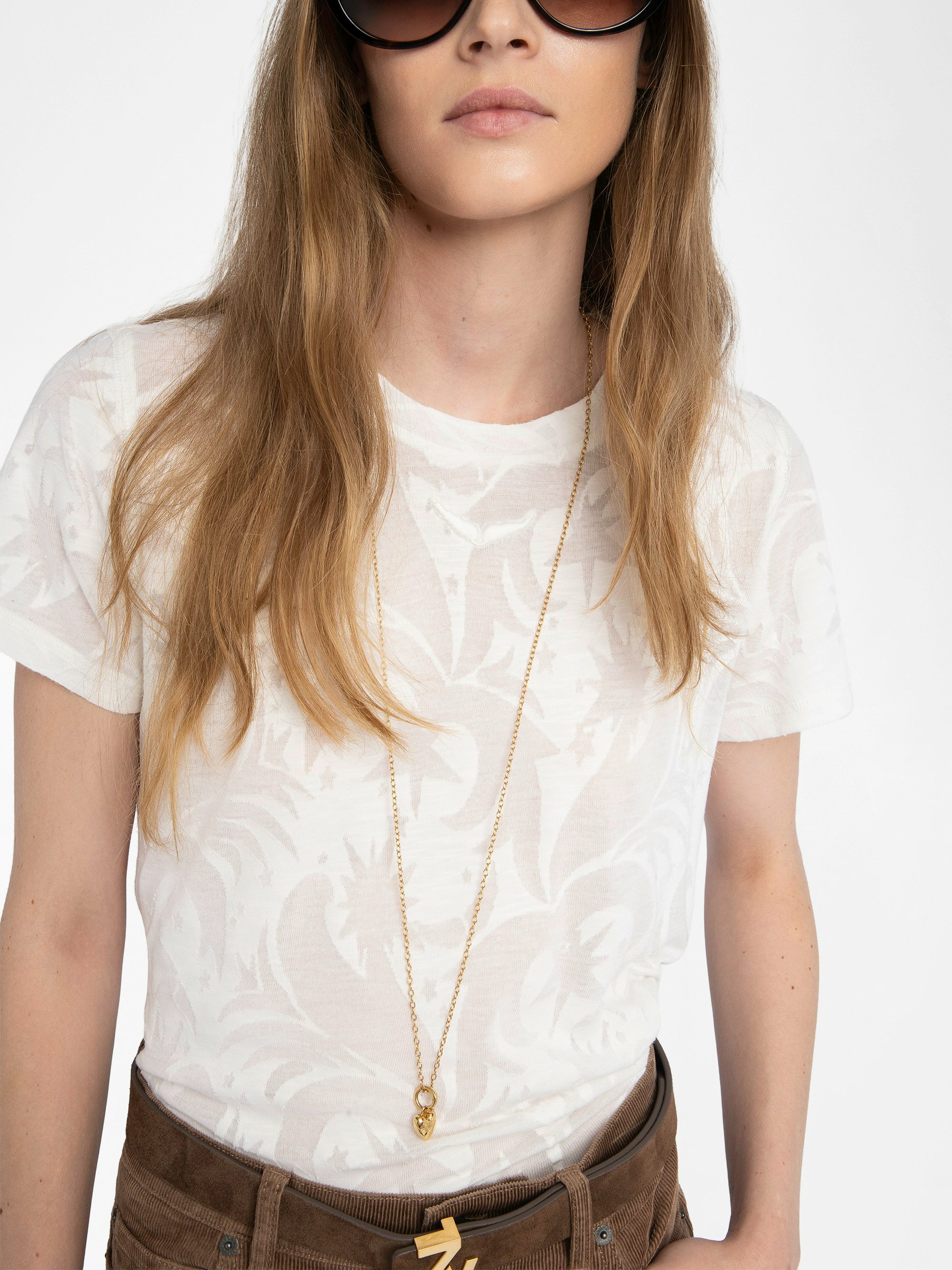 Alys T-shirt - Short-sleeved t-shirt in devore cotton.